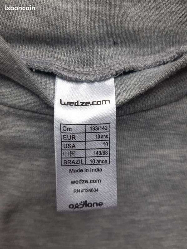 Sous pull ski gris10 ans (image 2)
