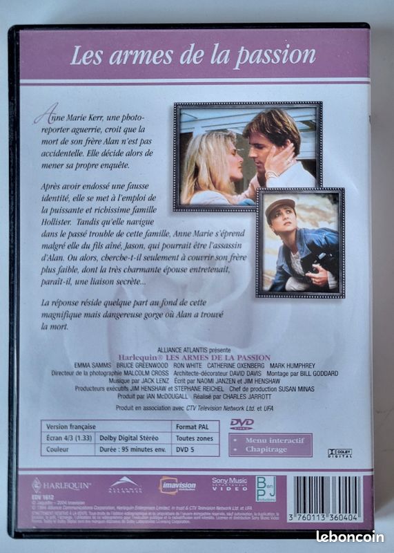 1 DVD cinéma Romance Harlequin Les armes de la passion (image 2)