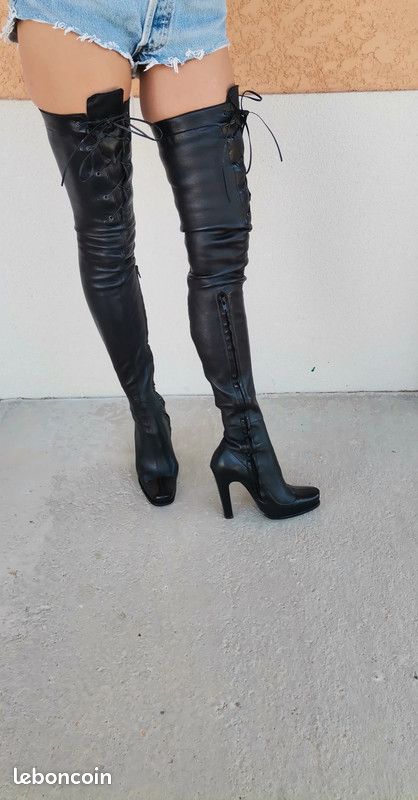 Cuissardes Bottes Stretch Cuir Femme Femmes En Cuissardes Cuir Discount