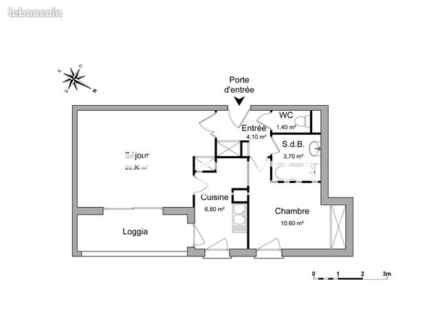 Appartement 2 pièces 47 m² · à Toulouse · 47 m² · 727 €