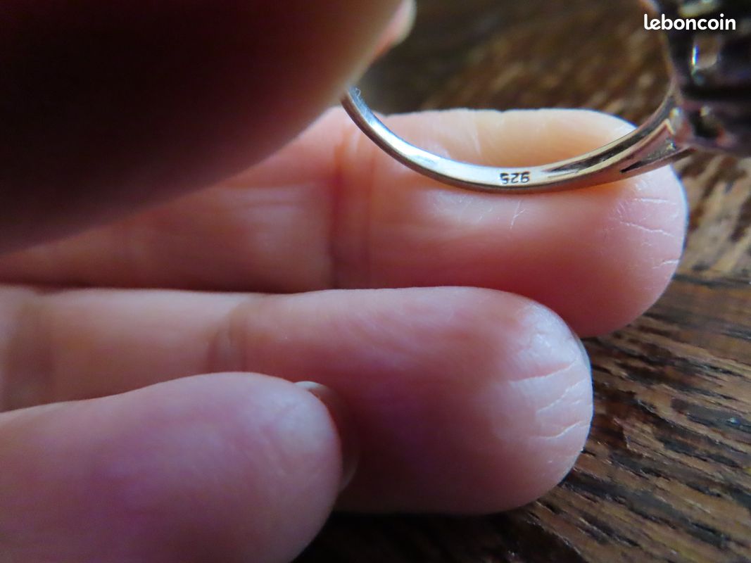 Bague Ancienne En Argent 925 Sertie De Zirconiums Blancs - Taille 51, Occasion Bon état