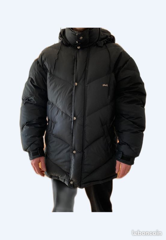 Manteau Homme SCHOTT NYC - Taille S (poitrine 36") - Marron - Coupe Matelassée - Occasion Excellent état