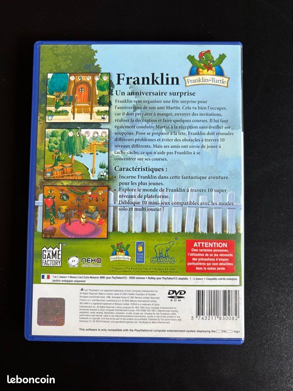 Franklin A Birthday Surprise Sur PS2 - Jeu Familial NTSC - Très Bon état