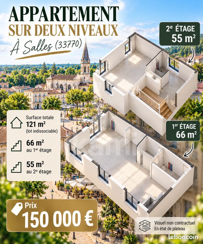 Appartement 3 pièces 66 m² · à Salles · 66 m² · 150 000 €