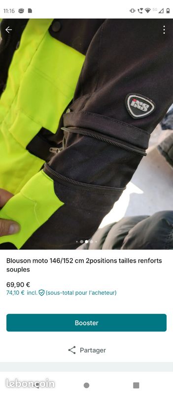 Blouson moto enfant ixs 146/152cm (image 2)