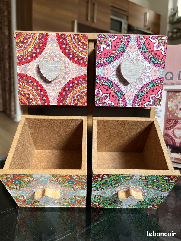Petit meuble de rangement 4 tiroirs décoratifs – neuf (image 5)