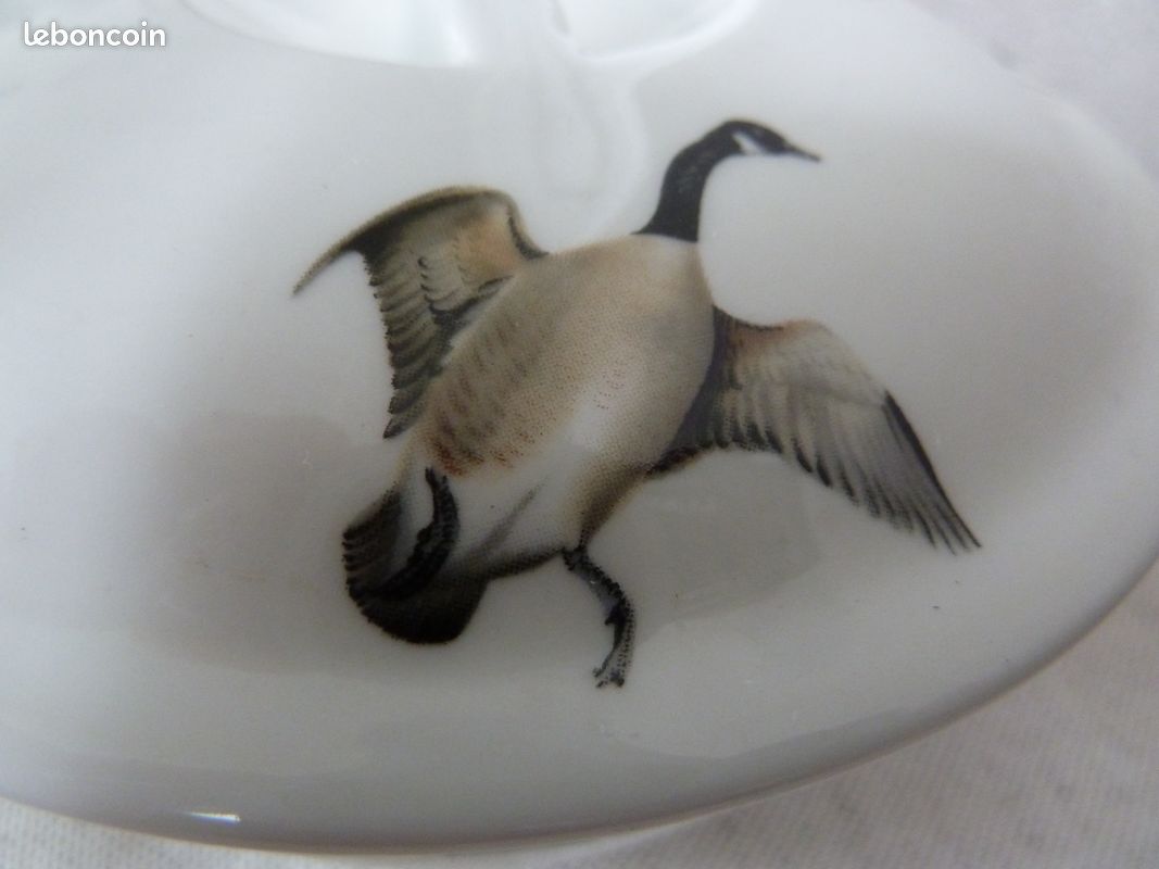 Joli sucrier décor couple de canards porte bonheur porcelaine de Paris (image 6)