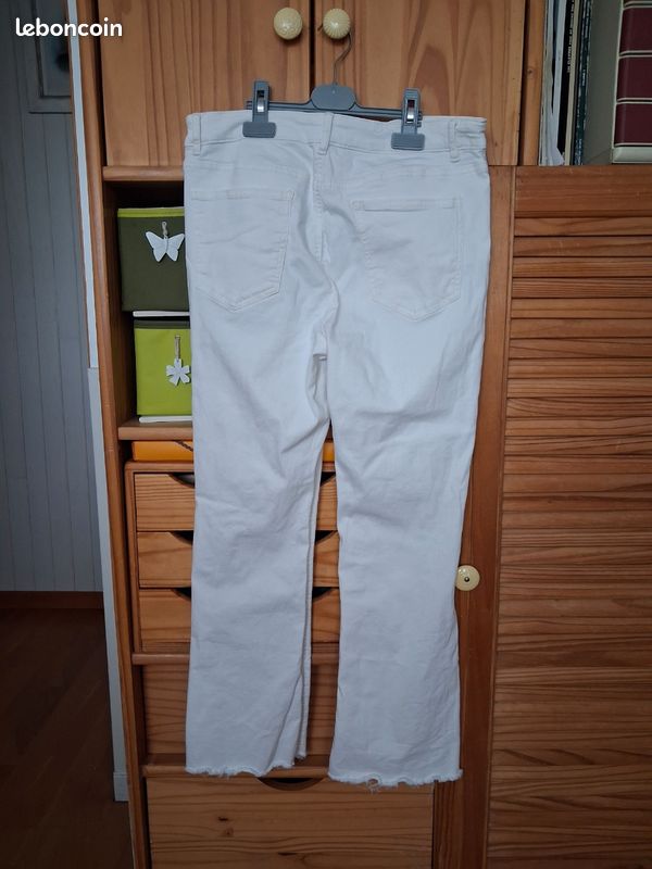 Pantalon femme blanc t.40 Camaïeu (image 3)