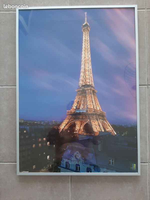 Affiche d'art et cadre noir 30 x 40 cm - Paris Tour Eiffel - Benoit Collet | Leroy Merlin
