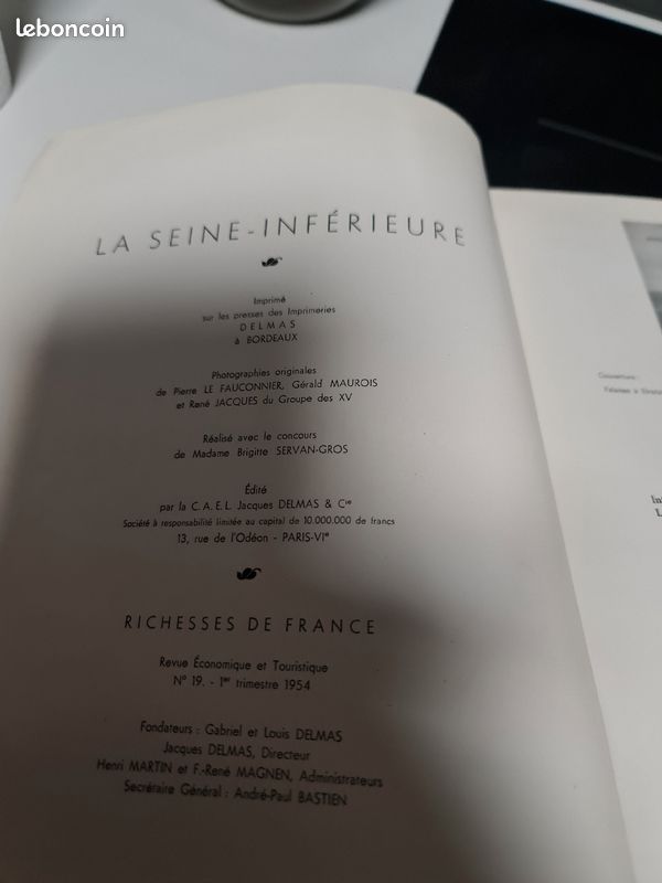 Livre - La Seine Inférieure- Imprimerie Delmas (image 2)