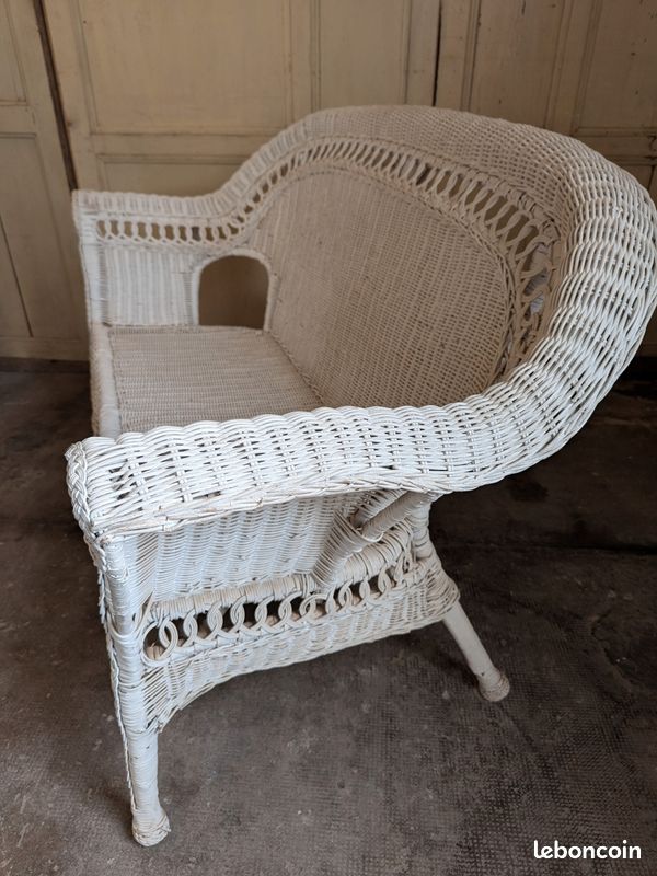 Banquette en rotin , banc jardin (image 3)