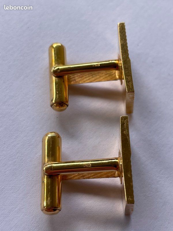 Boutons De Manchettes Vintage En Métal Doré – Anciens, Sécurité, Origine France