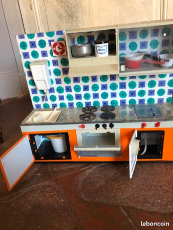 Jouet Ancien Bloc Cuisine “Comme Maman” Par Joustra – Métal Sérigraphié, Boîte D’origine Années 70