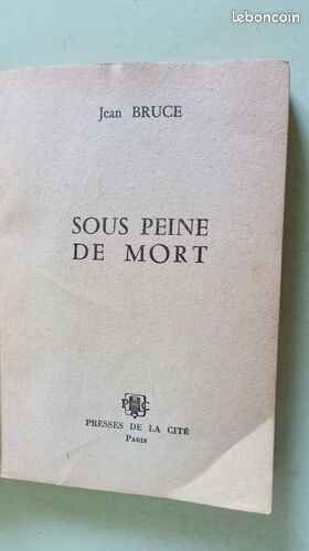 [Livre] Sous peine de mort - Bon état (image 2)