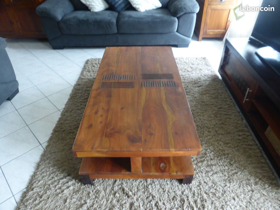 Table basse bois et chiffons (image 2)