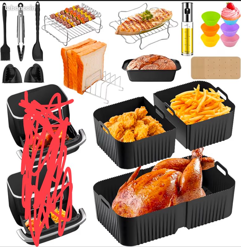 Moule Air Fryer pour Ninja 3PCS Accessoire Air Fryer pour Ninja Air Fr... pas cher