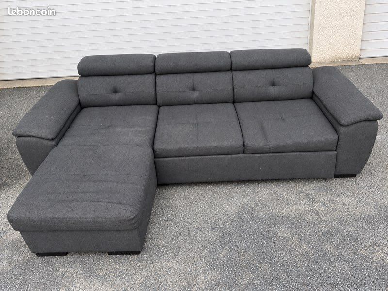 🛋️ Canapé d’angle convertible en lit avec coffre (image 1)