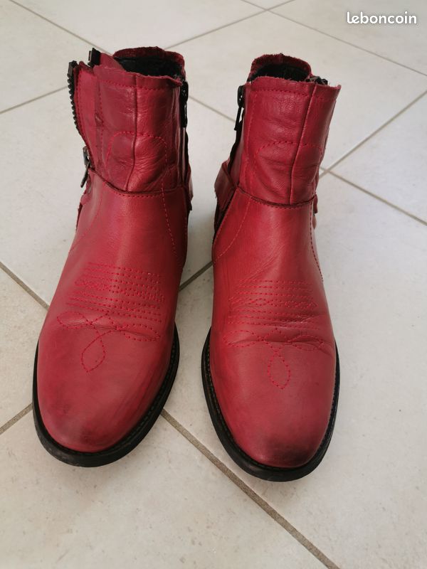 Bottines en cuir femme P39 (image 1)