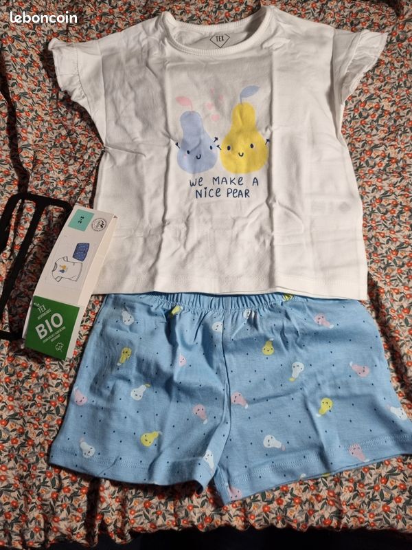 🦋Pyjashort fillette "bleu poires" (image 3)