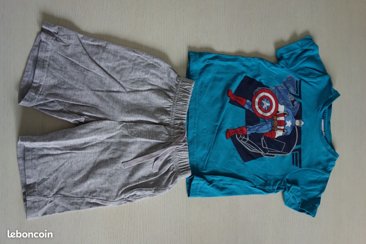 Pyjama Short Captain America – 2 Ans – Excellent état (image 1)