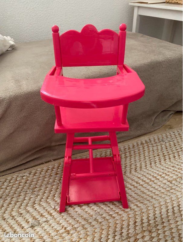 BESPORTBLE Chaise Haute Poupée et Simulateur de Repas Compact, Accessoire Meuble pour Poupon et Figurine, Mini Siège de Jeu Intérieur et Extérieur sans Coussin