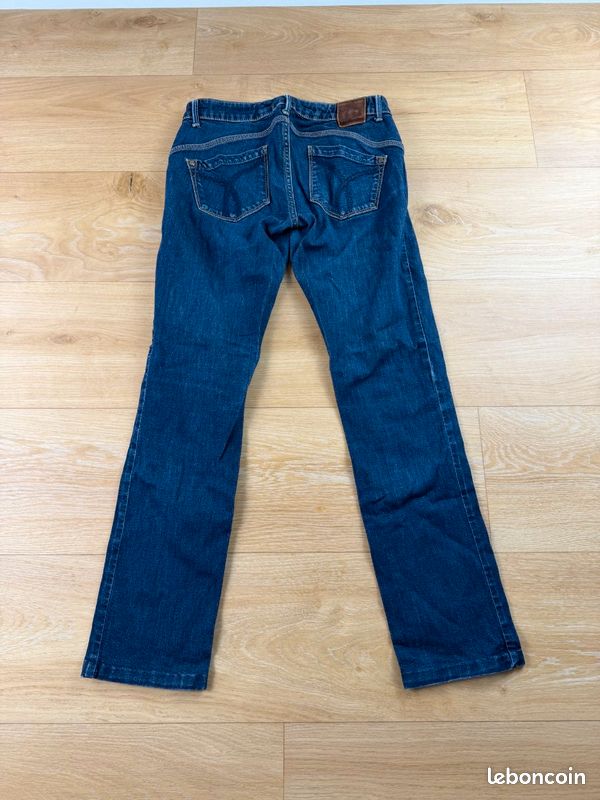 Jean CK Calvin Klein femme W26 FR36 coupe slim bleu délavé NK5 (image 3)