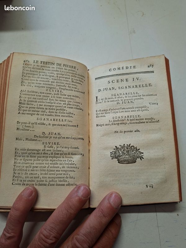 4449: Livre ancien 1748 COMPLET - Poèmes Dramatiques T4 Thomas Corneille - Reliure cuir XVIIIe (image 5)