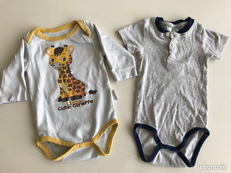 Lot de 2 bodys taille 6 mois (image 1)