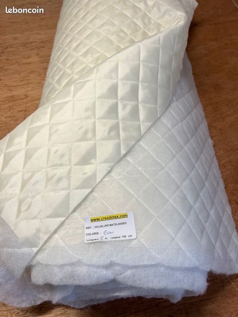 Tissu Doublure Matelassé Ouate écru Ivoire - Au Mètre, Largeur 150 Cm
