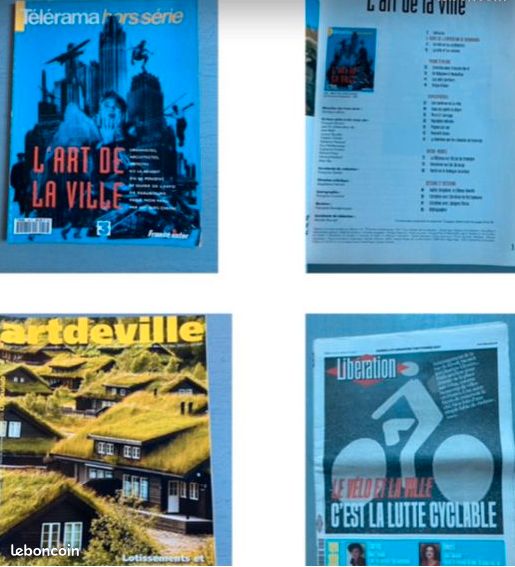LA VILLE / URBANISME / TRANSPORTS / MOBILITÉ / AMÉNAGEMENT du TERRITOIRE : 1 livre 2 Revues / 1 Journal / 15 Suppléments-encarts (Libération/Le Monde) / 1 dépliants et 3 Cartes Postales (1970/2025 / (image 5)