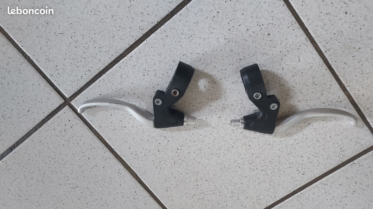 1 Paire Poignées De Frein Vélo Métal Argenté - Leviers Frein Vintage Pour Guidon 22mm - Pièce Rechange Universelle