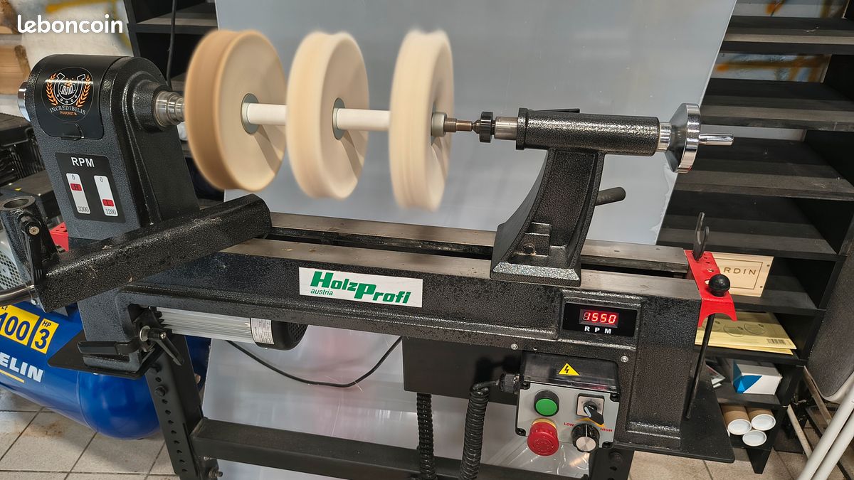 Tour à bois Holzprofi monophasé à variateur de fréquence MC1420VF + piètement (image 2)