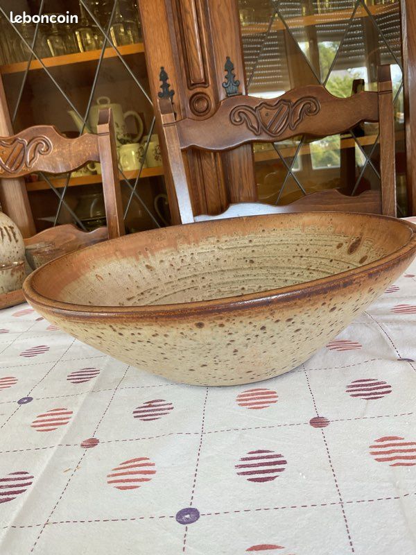 Coupe à fruits artisanale en grès cérame pyrité (image 1)