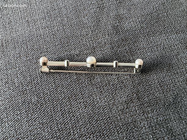 Lot D'épingles à Cravate Anciennes - Perles, Strass, Style Lalique - Occasion à Nettoyer, Métal Argenté