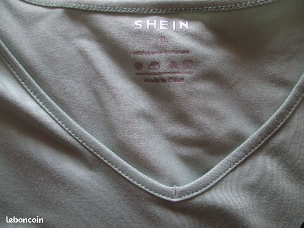 T-shirt vert clair Shein taille XL (image 3)