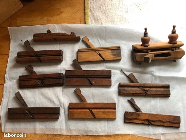 Lot De 8 Rabots Anciens - Menuiserie Et ébénisterie - Outils Vintage