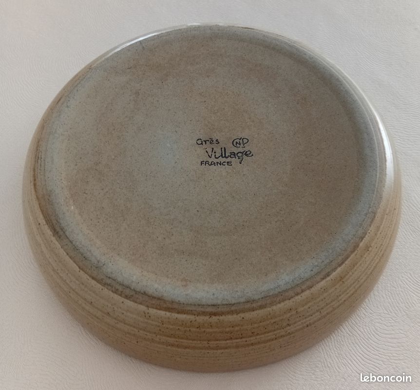 Plat à tarte en grès pyrité Pierre Digan - Arts de la table