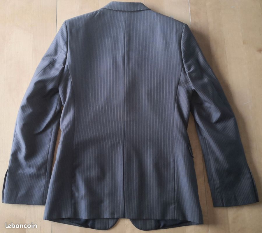 Costume homme veste & pantalon marron à fines rayures taille 36 Sergio Vitti La Halle (image 3)
