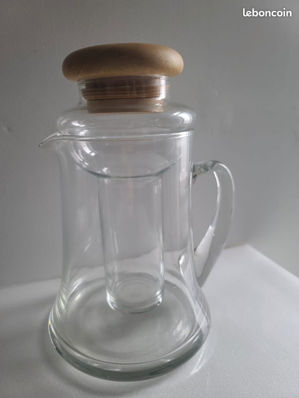 Lot De 2 Mini Pichets En Verre Transparent Avec Manche En Bois – 100 Ml – Idéal Pour Café, Thé, Sirop Ou Lait Chaud