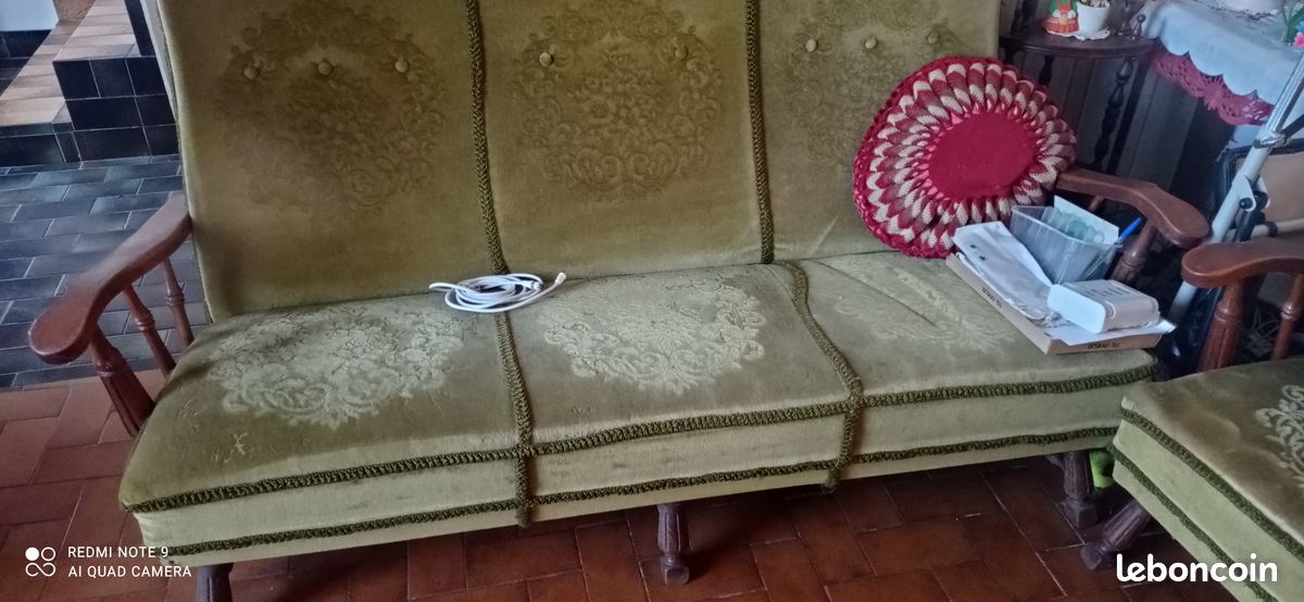 Banquette et 2 fauteuils vintage (image 2)