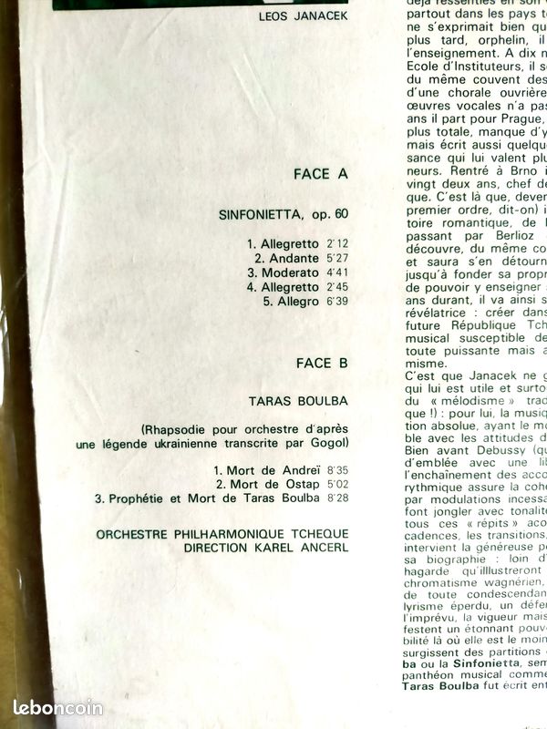 Leo JANACEK Sinfonietta & Taras Boulba Vinyle Vintage neuf (image 3)