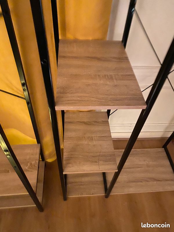 Duo d'étagères design bois et métal (image 4)