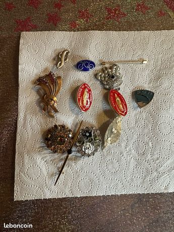 Broche Ancienne Vintage France - Médaillon En Verre - Rare - 1 Choix