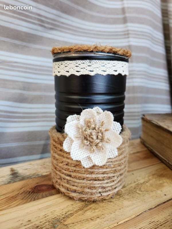 Boite de rangement décorative en métal et corde de jute (image 4)