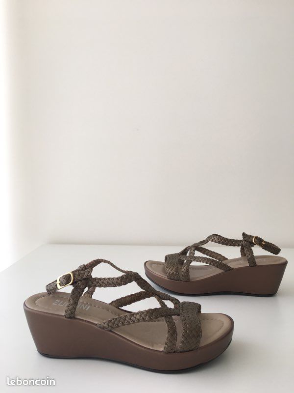 Sandales tressées Cuir Bronze 37 Neuves (image 10)
