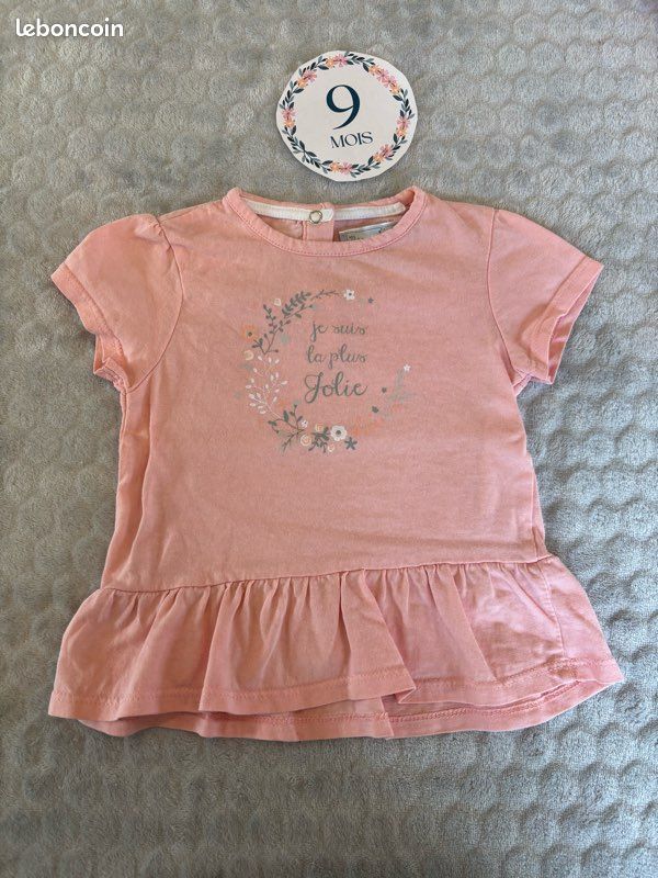 Lot 4 t-shirts fille - 9 mois (image 10)
