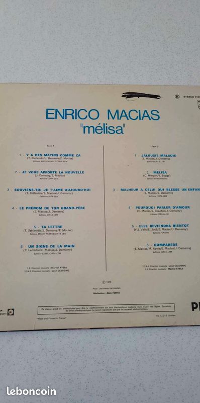Vinyles E.MACIAS T. ROSSI C.FRANCOIS 33T (image 3)