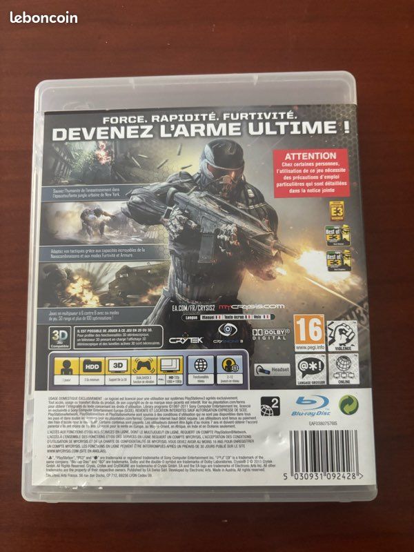 Lot Jeux PS3 Crysis 2 & 3 Complets VF - Bon état, Versions Françaises Complètes Pour PlayStation 3