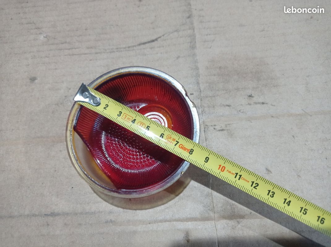 Cabochon en verre feu AR avec éclairage de plaque Citroen traction/AC4/peugeot 202/moto/tracteur voiture ancienne (image 2)
