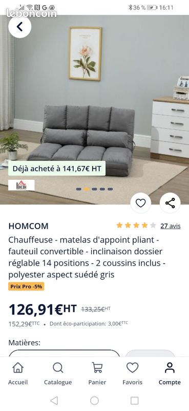 Matelas Convertible cvauffeuse (image 2)